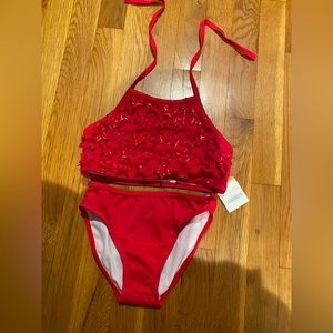 Gymboree Red Stars Two piece bathing suit 7/8